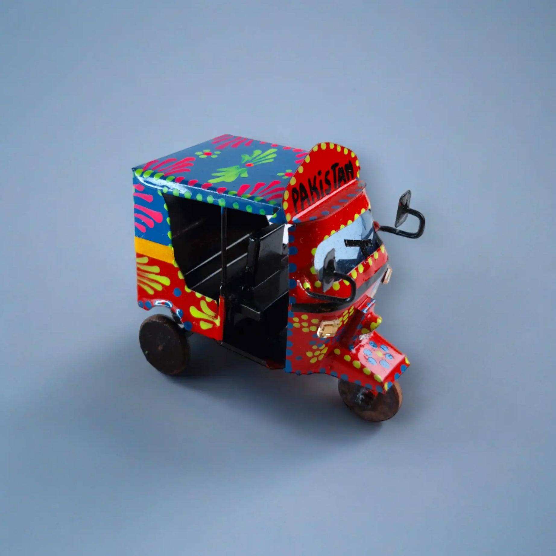 Red and Gold Pakistani Auto Rickshaw Art Model